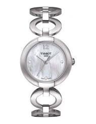 Tissot White Mother of Pearl Dial Diamond-set Stainless Steel Bangle Ladies Watch T0842101111601