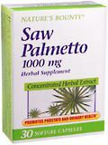 Saw Palmetto 1000 mg Softgel, by Natures Bounty - 30 Softgels (3 pack)