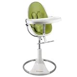 bloom White Fresco Loft High Chair in Gala Green Leatherette