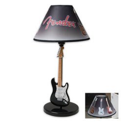 Fender Black and White Guitar Table Lamp