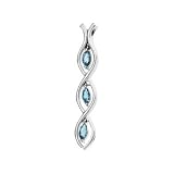 14K White Gold Aquamarine Pendant
