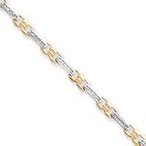 14k Two-Tone Fancy Diamond Tennis Bracelet