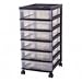 Mini 6 Drawer Office Chest, 12-1/16"x14-1/4"x26-3/4", Black (IRS116113) Category: Storage Containers