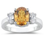 Buy 0.50 Cts Diamond and 2.20 Cts Citrine Ring in Platinum by mycitrinejewelry