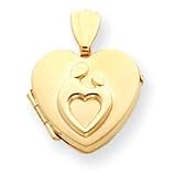 14k Small Heart Shaped Mother & Child Locket