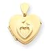 14k Small Heart Shaped Mother and Child Locket