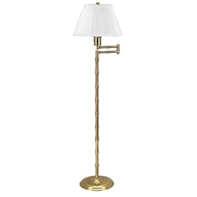 Bradson White Shade Swing Arm Floor Lamp by Frederick Cooper