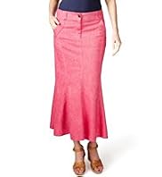 Per Una Cotton Rich Long Panelled Denim Skirt