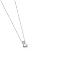 Elements Sterling Silver P2855W Ladies White Freshwater Pearl & CZ Slider Pendant on Chain 35.5cm
