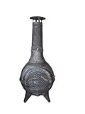 Pewter Cast Iron Aztec Chiminea
