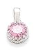 Round Pink CZ/Crown Edge Pendant