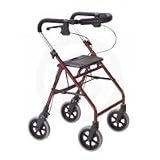 Drive Feather-Lite Aluminum Rollator Petite, Red