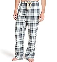 North Coast Pure Brushed Cotton Marl Check Pyjama Bottoms