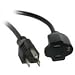 8ft Heavy-duty Power Y Extension Cord Black