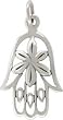 Decorative Hamsa Hand with Flower Design in Sterling Silver, #7624