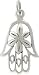 Decorative Hamsa Hand with Flower Design in Sterling Silver, #7624