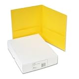 Avery 47992 Two-Pocket Portfolios, Embossed Paper, 30-Sheet Capacity, Yellow, 25/Box