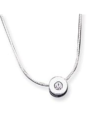 Sterling Silver CZ Charm on 16" Chain Necklace QG318-16"
