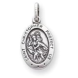 Sterling Silver St.Christopher Medal Charm