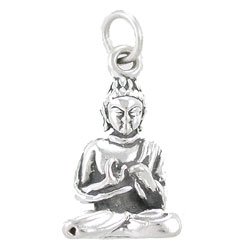 Three Dimensional Sitting Young Buddha Pendant in Sterling Silver, #7842