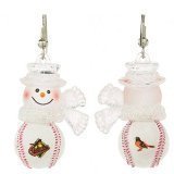 Baltimore Orioles Set of 1" Snowman Baseball Earrings - MLB Baseball