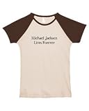 MICHAEL JACKSON LIVES FOREVER on Fitted Ladies Cap-Sleeve Baseball T-Shirt (in 6 colors)