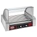 Great Northern Mad Dawg Commercial 9 Roller Stainless Steel Hot Dog Machine with Cover