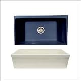 Kitchen Apron Sink by Whitehaus - WHQ536 in Sapphire Blue