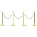 Mr. Chain 96437-4 7 Piece Brass Plated 2-1/5" Stanchions Kit with 2" Heavy Duty Chains