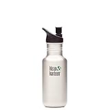 Klean Kanteen Stainless Steel Water Bottle with Poly Sports Cap (18-Ounce, Sport Cap Style May Vary)