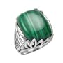 .925 Silver & Malachite Cut-Out Ring, Size 7