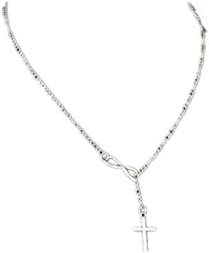 Datework Fashion Casual Personality Infinity Cross Lariat Pendant Short Necklace Chain