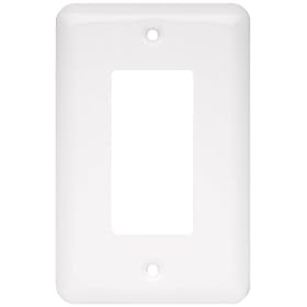 Liberty Hardware 64132 Stamped Round Single Decorator Wall Plate, White