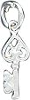 Sterling Silver Heart Key Charm