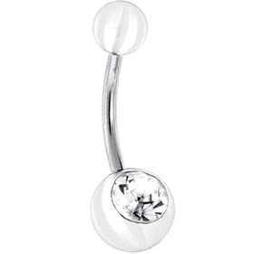 Crystalline Gem ARCTIC BLAST Beach Ball Belly Ring by 