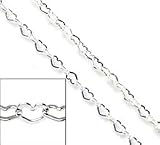 Sterling Silver 2.5x3mm Heart Flat Cable Chain
