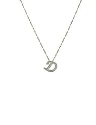 Exquisite Sterling Silver and Cz "D" Alphabet Initial Pendant with chain- Letter D