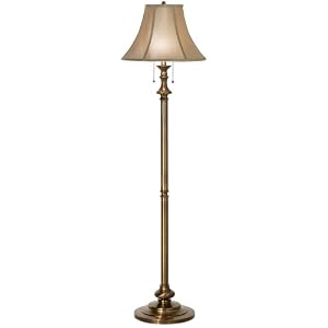 Antique Brass Finish Double Pull Chain Floor Lamp by 