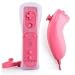 Nintendo Wii Remote and Nunchuck Controller Combo - Pink (Non Oem)-Includes Silicone Sleeve and Wrist Strap