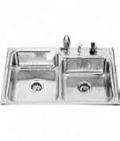 Large/Medium Self-Rimming Kitchen Sink w/Three-Hole Faucet Punching K-3268-3