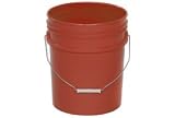 5 Gallon Plastic Pail - Red. Package of 5