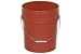5 Gallon Plastic Pail - Red. Package of 5