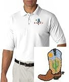 Men's polo shirt with embroidered image of: fancy boot
