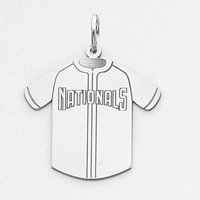 Sterling Silver Washington Nationals Large Jersey Charm
