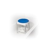 Driver Medical Bath Stool With Padded Rotating Seat, White with Blue Seat