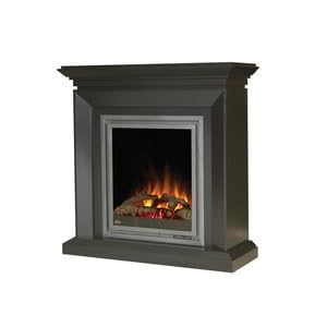 Napoleon EFMD30GK Painted Black 1500 Watt Electric Log Fireplace with Beveled Edge Deluxe Mantel