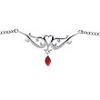 TRIBAL HEART TEAR DROP Ruby Red BACK Belly Chain