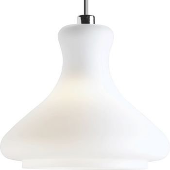 Progress Lighting P6174-09W 12 Volt Low Voltage Mini-Pendant Bell Bottom with White Glass, Brushed Nickel