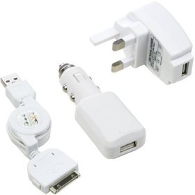 Online - FOR THE APPLE IPHONE & 3G IPHONE 3 IN 1 WHITE MAINS CAR & USB CHARGER