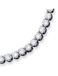 Sterling Silver Fancy CZ Necklace - 17 Inch